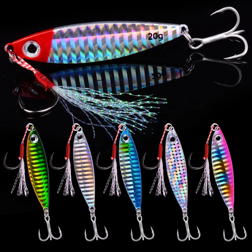 1pcs Metal Jig Cast Fishing Lure Weight 7g-30g Holographic Trolling Sea Saltwater Pesca Lures Artificial Fish Tackle Pike