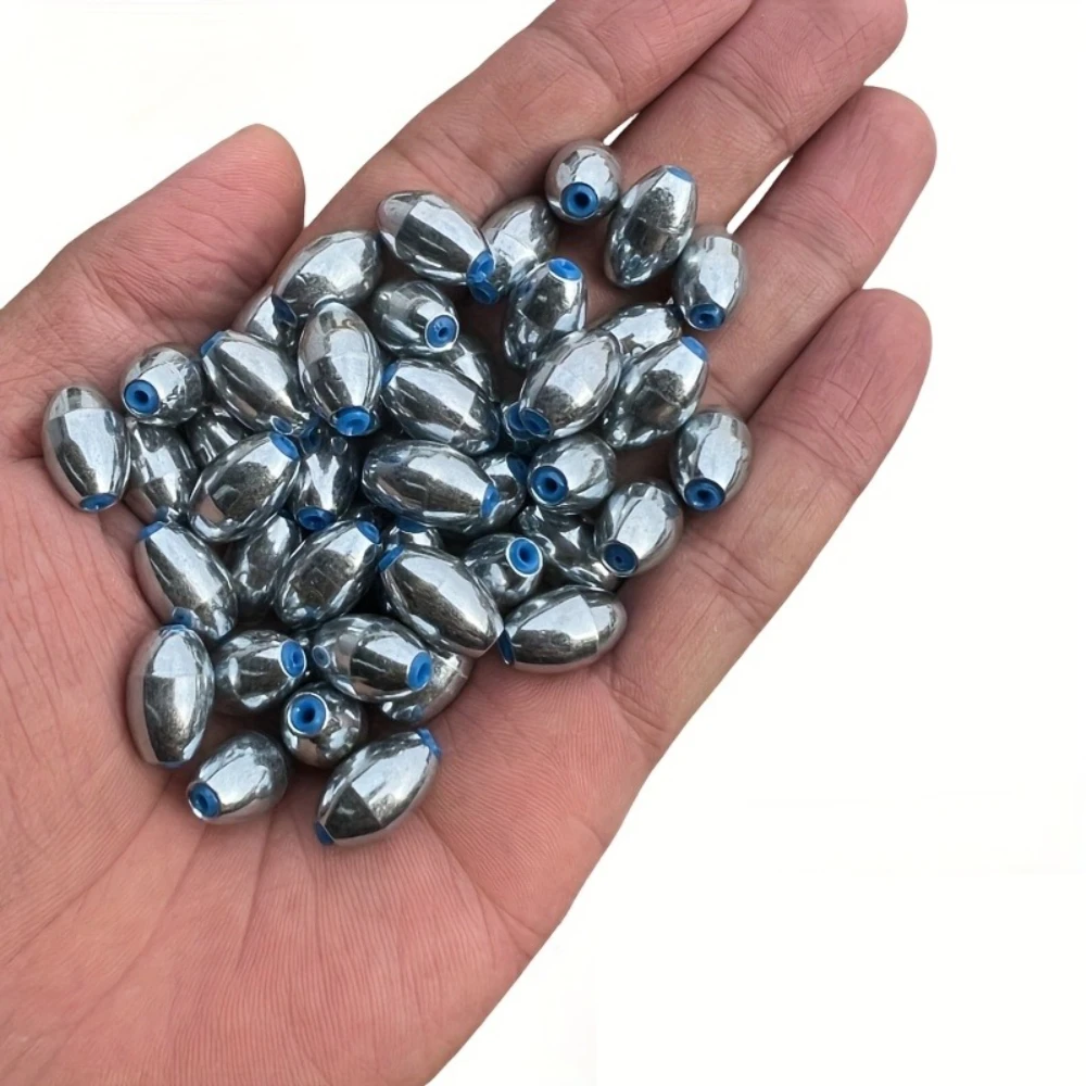 25 Stück hohle olivförmige Angelsinker Oval Drop Shot Bass Fishing Weight Casting Sinker für Salzwasser-Süßwasser-Angelwerkzeug – Detail 3