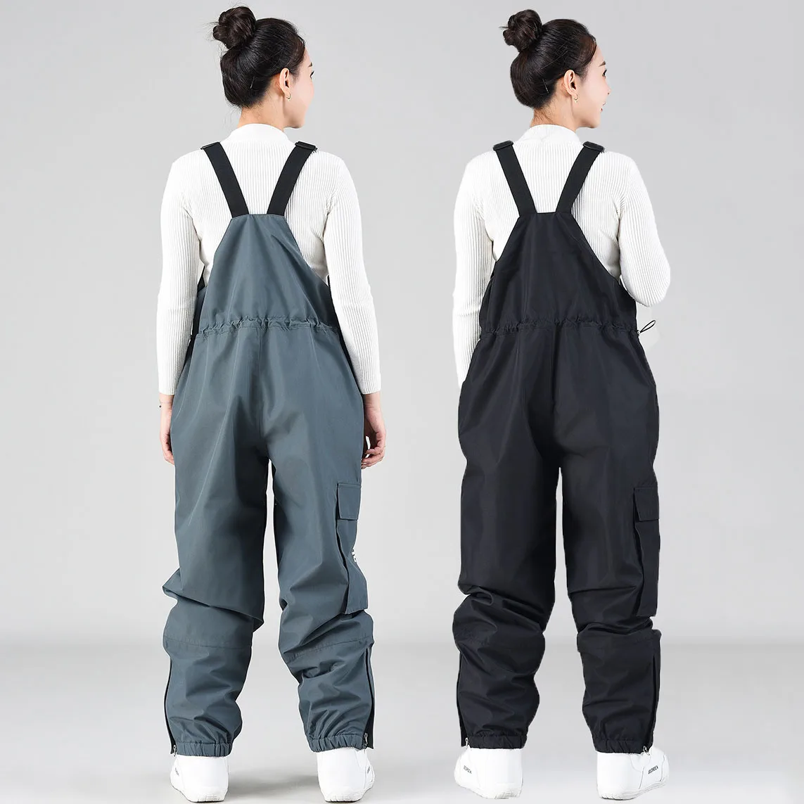 Baberos de esquí para hombre y mujer, pantalones de esquí impermeables a prueba de viento, mono transpirable, pantalones de nieve para exteriores,