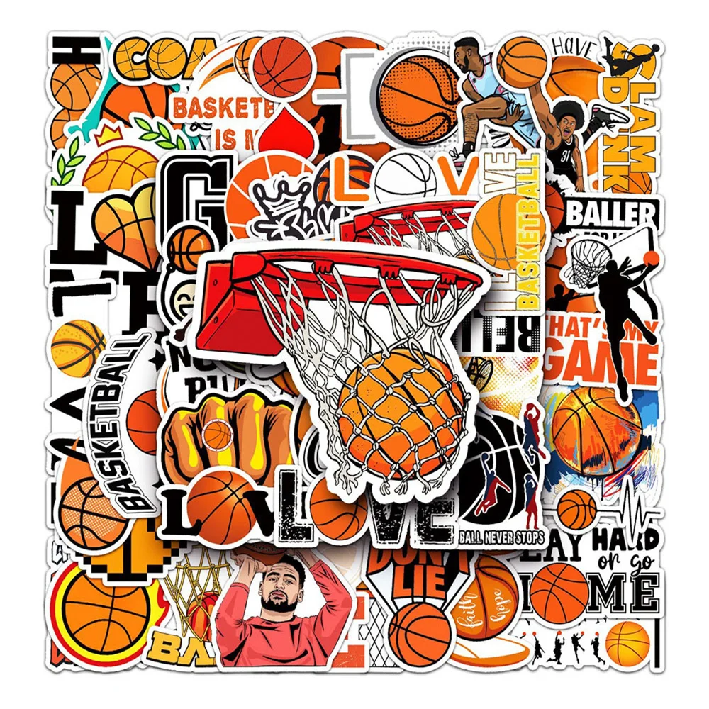 10/30/50PCS Basketball Graffiti Waterproof Sticker Sports Personality DIY Refrigerator Skateboard Water Cup GuitarTrendWholesale