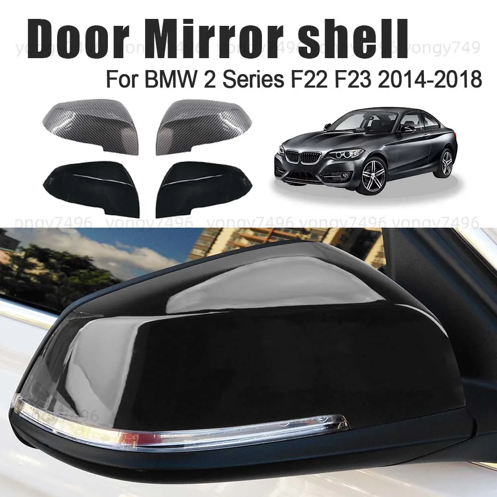 

Защитный чехол из углеродного волокна, глянцевый черный, замена корпуса дверного зеркала для BMW 2 серии F22 F23 2014 2015 2016 2017 2018