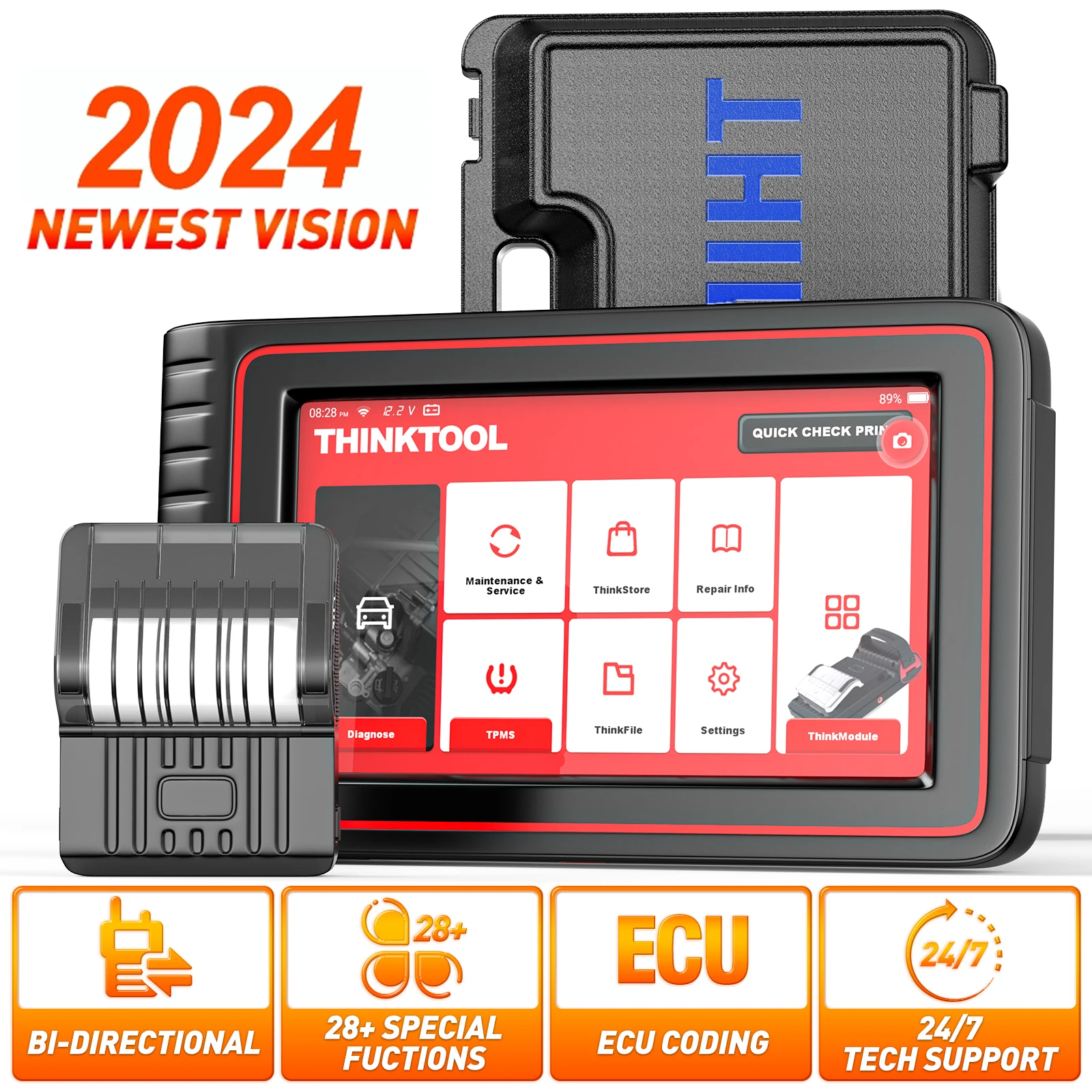 THINKCAR THINKTOOL OBD2 Automotive Scanner All System 30 Reset Professional Car Diagnostic Scan Tool  ECU Coding Bi-direction