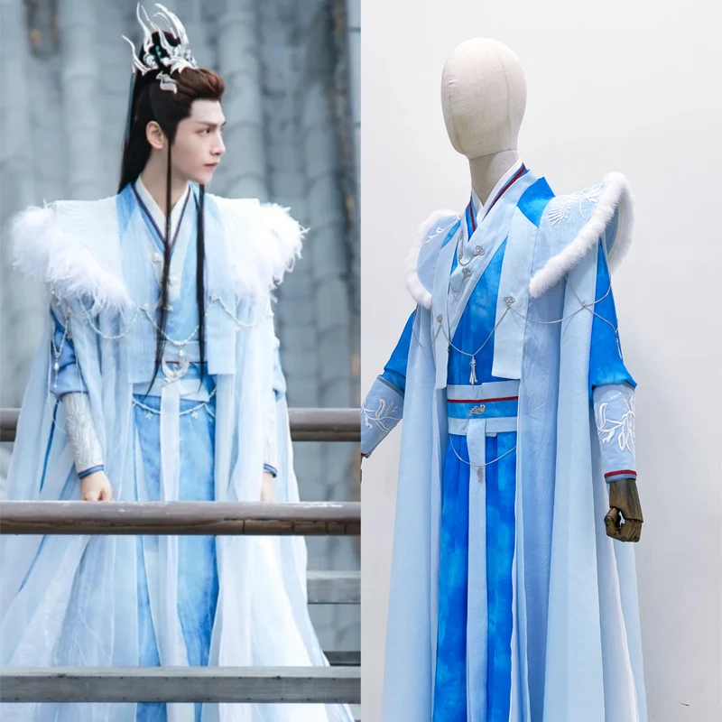 Tan Taijin Male Swordman Prince Costume for Drama Till the End of the Moon Stage Performance Photography Hanfu Outfit Original