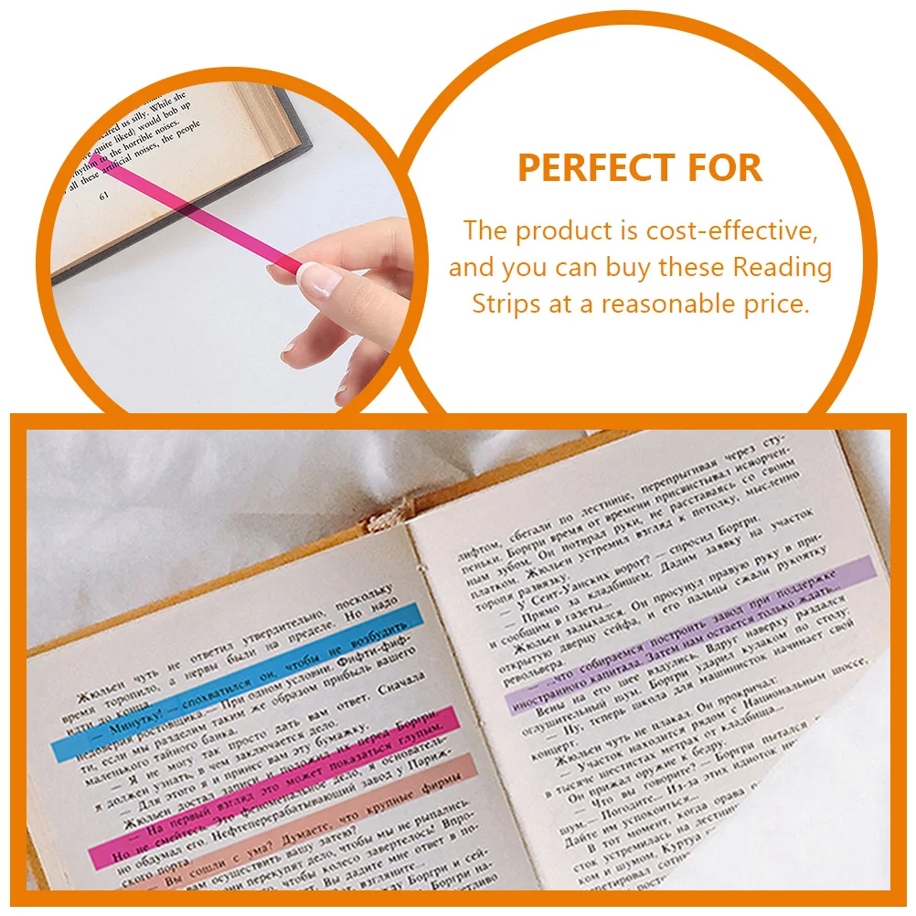 5 Sets Fluorescent Reading Strips Book Annotation Tabs Sticky Highlighter Tape Note Kids Learning Office Colorful