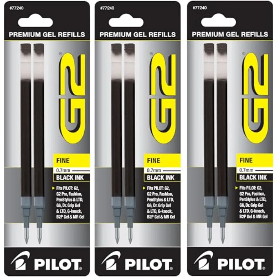 

G2 Gel Ink Refills, 0.7 mm,,Pack of 6