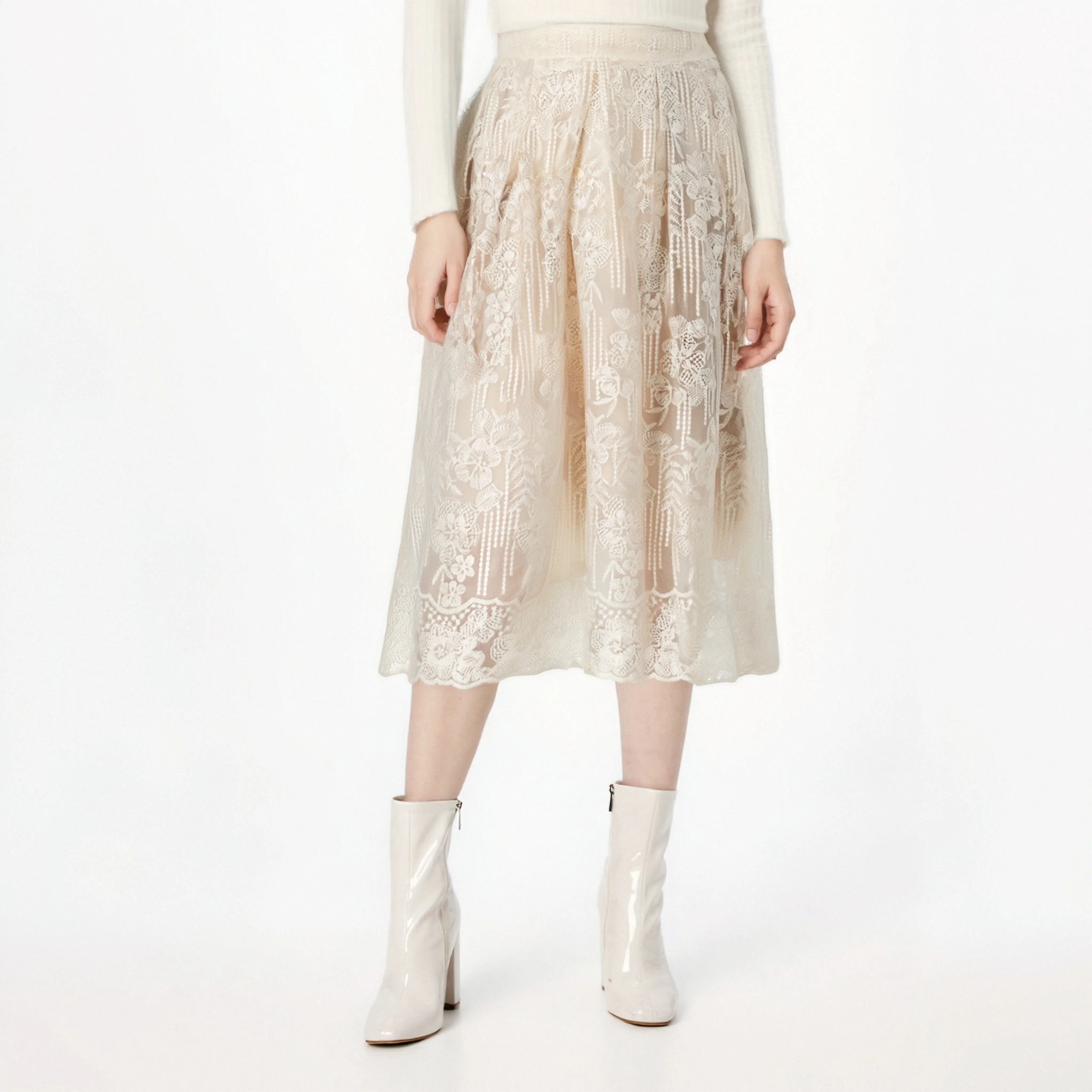 

Elegant and graceful socialite temperament, water-soluble lace slimming skirt