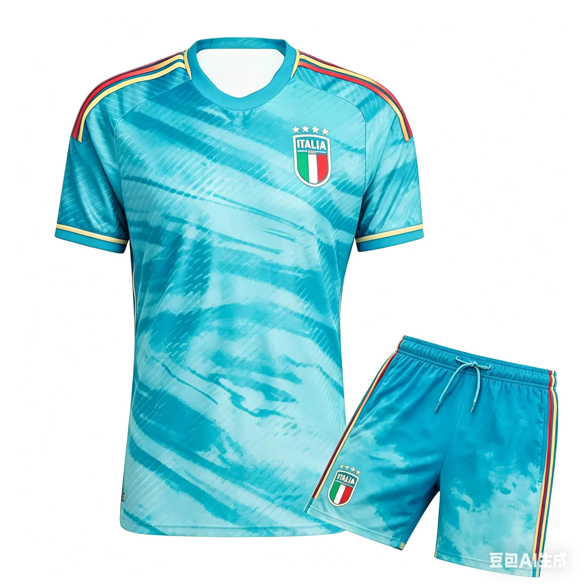 Conjunto de Camiseta Deportiva Delgada, Transpirable y de Secado Rápido con Estampado 3D de Fútbol Italiano, Verano 2026