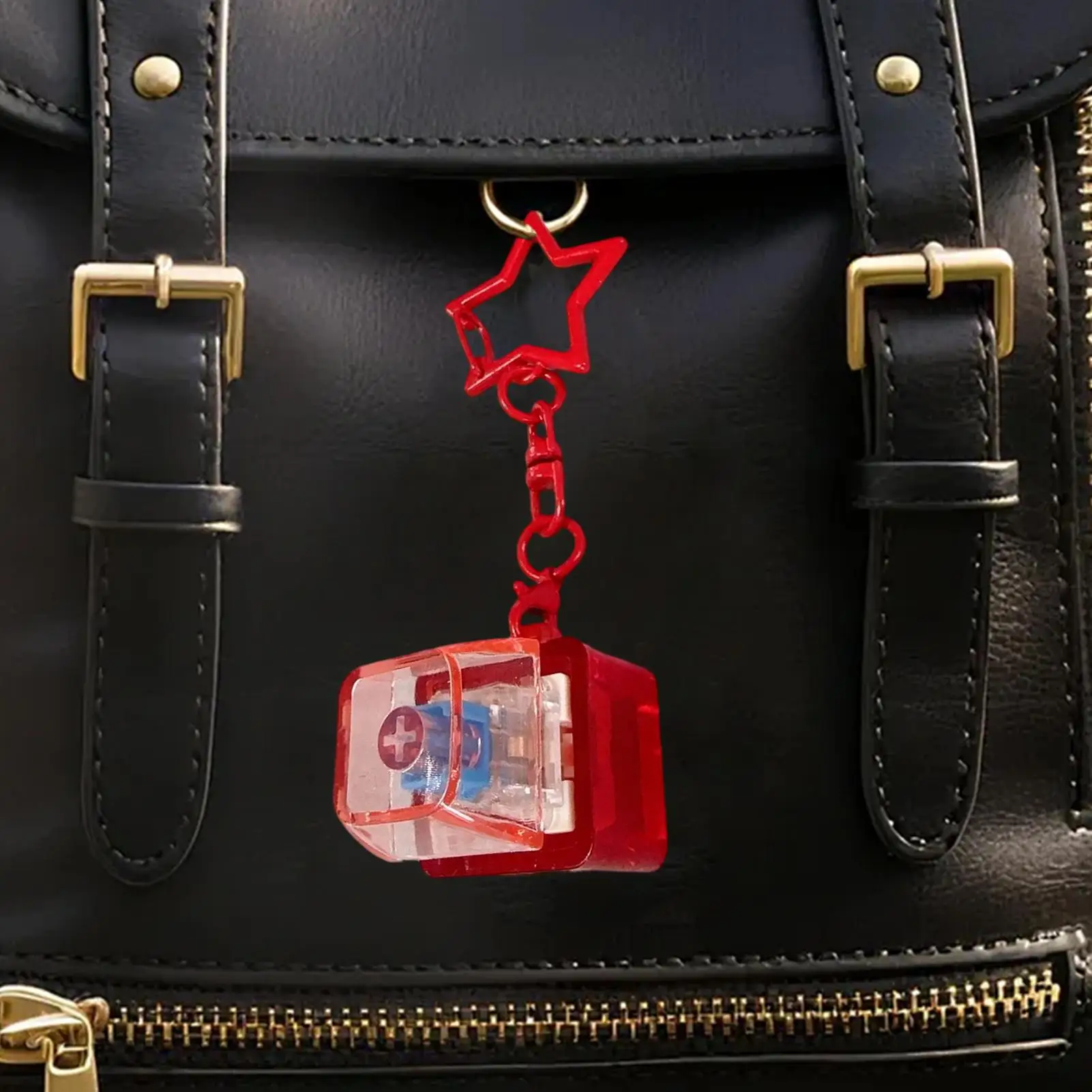 

Сенсорная кнопка-брелок для клавиатуры с подсветкой в виде звезды, с кольцом для ключей, сенсорный фиджет-кликер для класса, школы, работы, дома, автомобиля