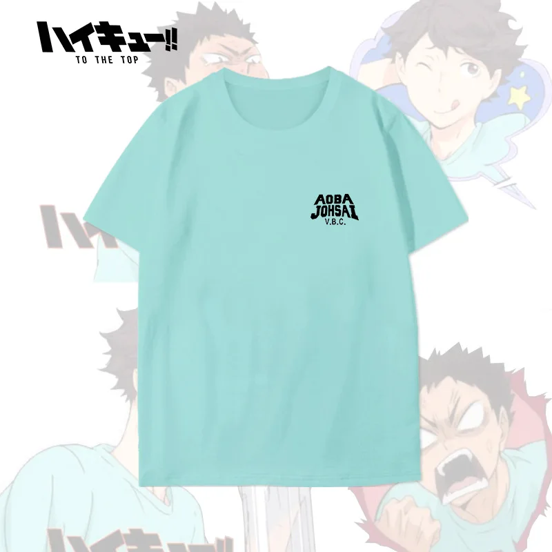 Camiseta de algodón de manga corta para hombre, Tops de Haikyuu Oikawa Tooru para Club de voleibol de escuela secundaria, ropa informal de Halloween, Verano