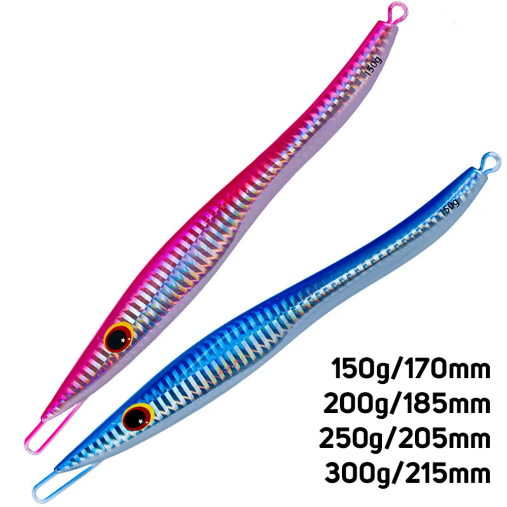 

150G-300G Metal Jig Shore Jigging 3D Saltwater Fishing Lure Vertical Jigs Bass Spoon Bait Trout Lures For Tuna Mahi Marlin Wahoo