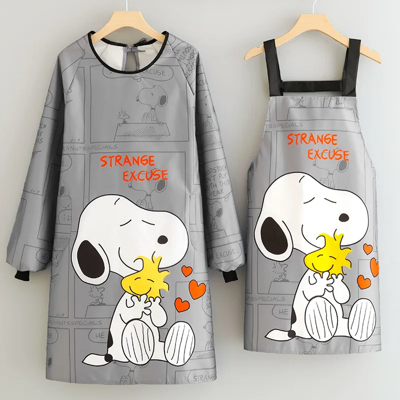 Snoopy Waterproof Apron Cartoon Fashion Kitchen Household Cooking Dining Special Apron Anime Surrounding Restaurant Work Clothes