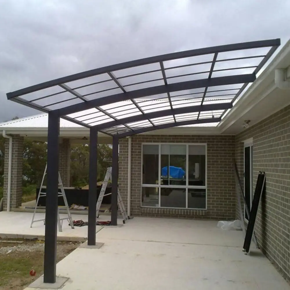Anti-UV Polycarbonate Canopy Shelter Heavy Duty Aluminum Car Porch Awning for All-Weather Protection Entrance Cover