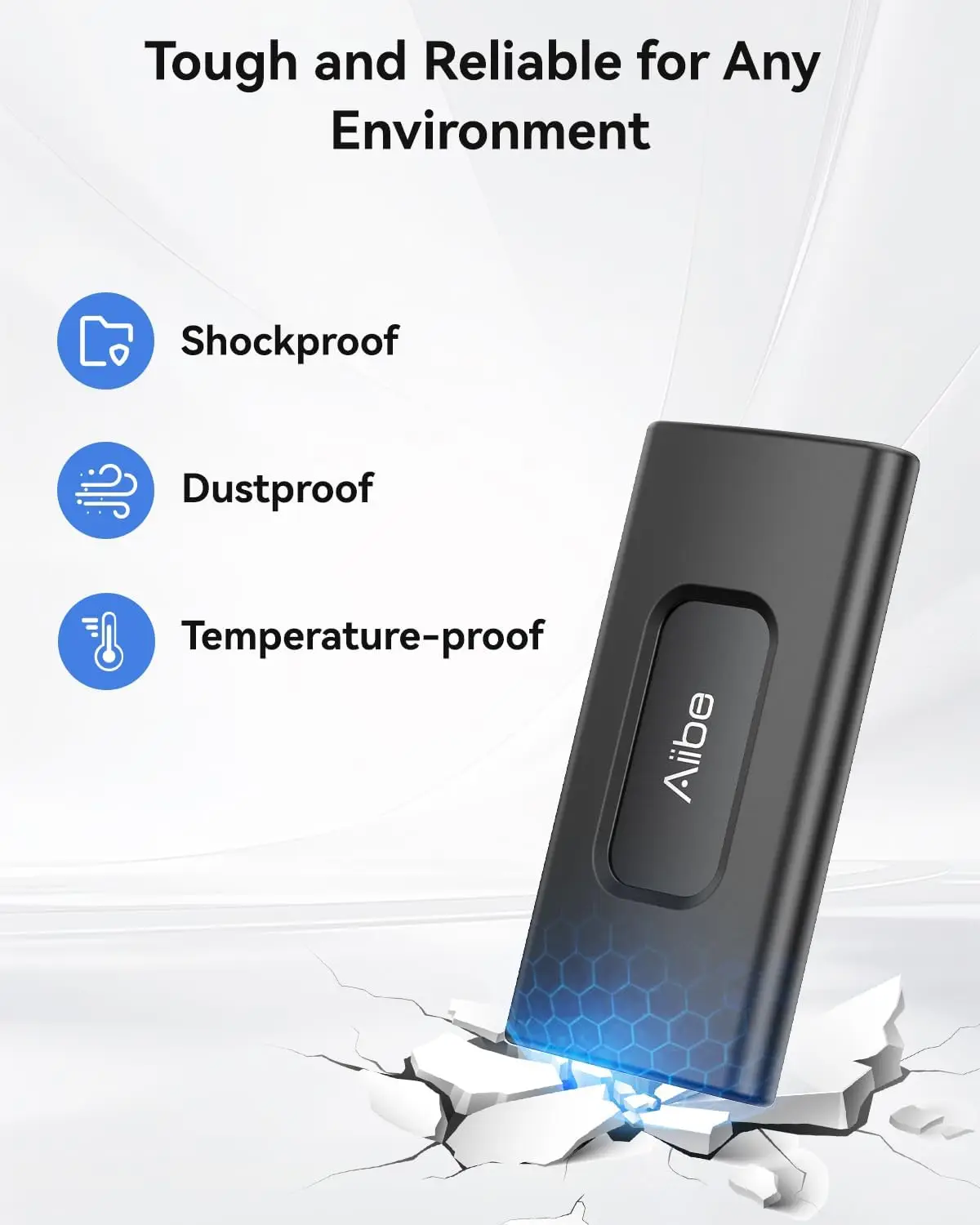 2TB Portable SSD USB-C External Hard Drive, 1050MB/s Fast Transfer for iPhone, Laptop, Mac, PS5 - Black