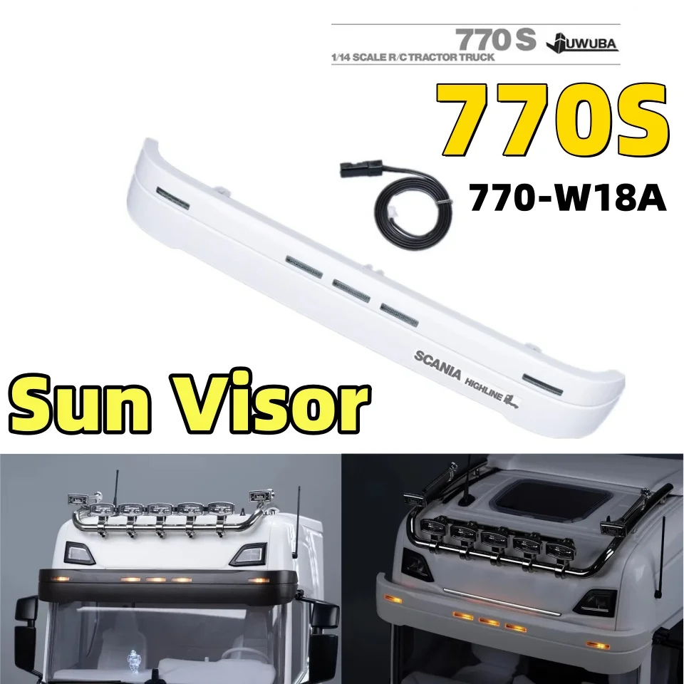 

770S Metal Sun Visor Light Lamp For 1/14 Tamiya RC Dump Truck SCANIA 770S 6X4 56368 8X4 56371Remote-controlled Toy Car Part