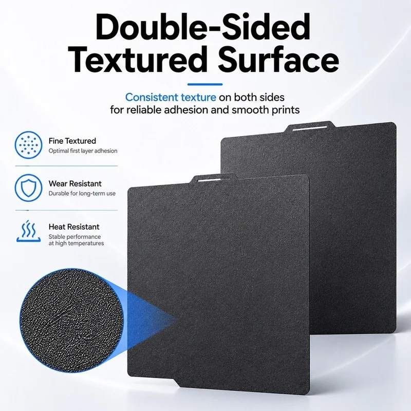 Double Side Texture Build Plate for A1/P1P/P1S/X1/X1C/X1E and Heat Resistant for 3D Printer Parts [No.3 Elnic]