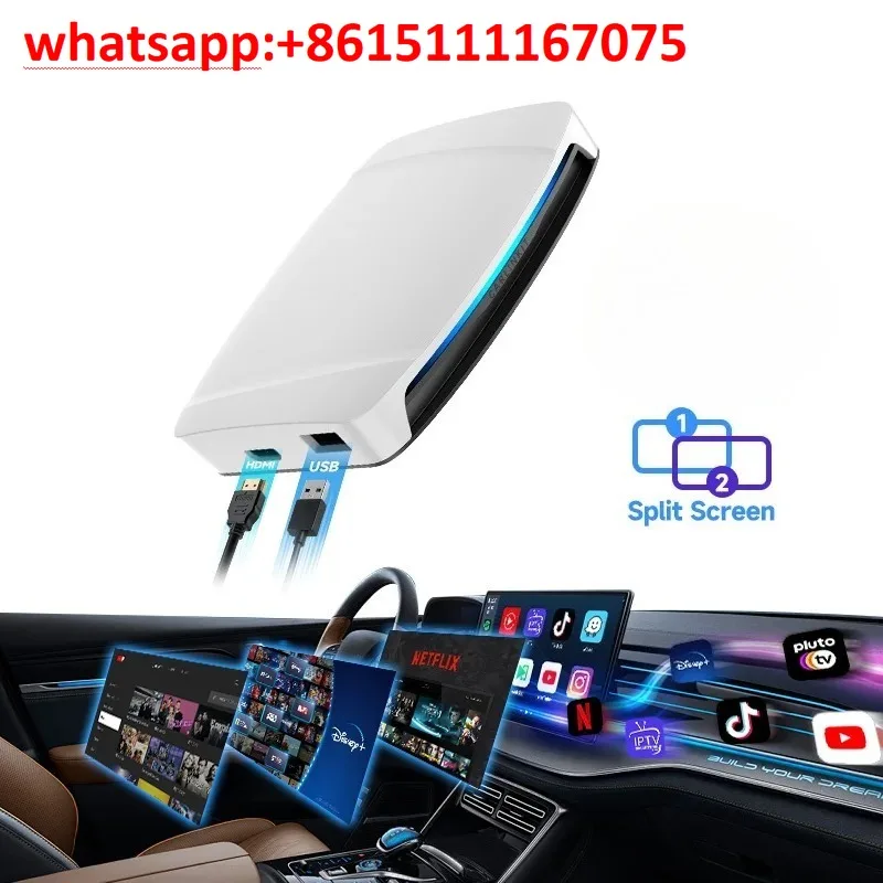 8-Core SDM660 Carlinkit Tbox UHD Auto AI Box, 128GB Large Memory USB Expansion CarPlay Adaptor For Travel Video Recording