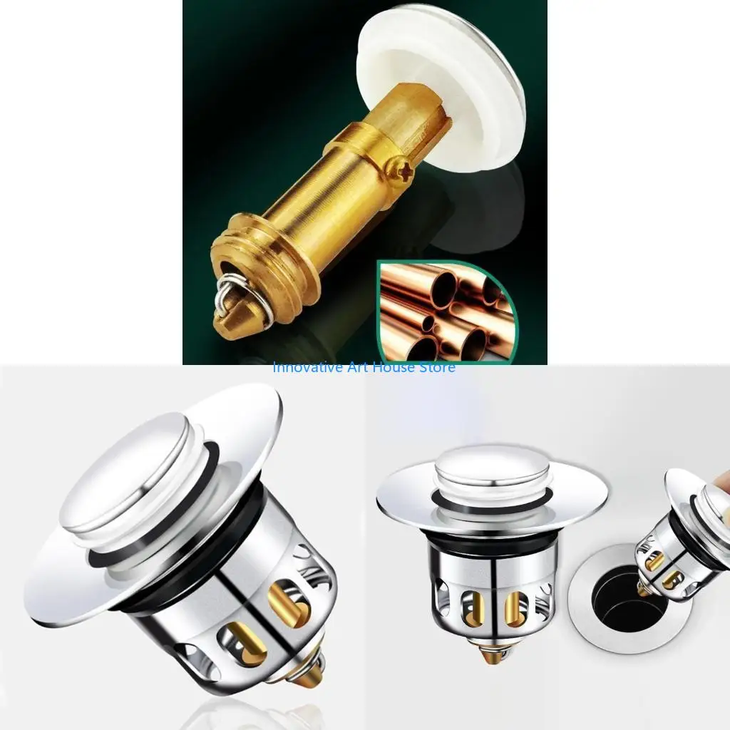 E1PC Universal Popups Drains Filter with Not Clog Basket Quick Drains Sink Strainer Upgrades for Kitchen & Bathroom Sinks