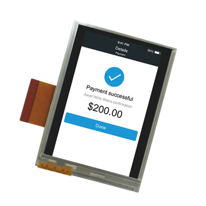 TX09D40VM3CAA 3.5 Inch LCD Display Module 50 Pins FPC 240 * 320 Resolution With Touch For Handheld&PDA Displays