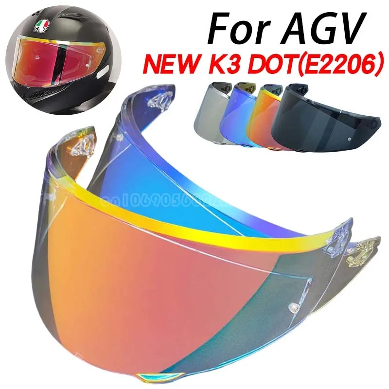 2023 New K3 Helmet Visor K3 E2206,Motorcycle Helmet Lens Windshield Viewfinder Goggles Screen Mica Accessories Anti fog for AGV