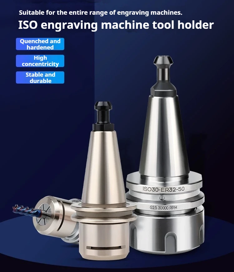 ISO30 Woodworking Tool Holder ER16 ER20 ER25 ER32 Collet Chuck Balancing G2.5 30000rpm With Pull Pin CNC Spindle Lathe Milling