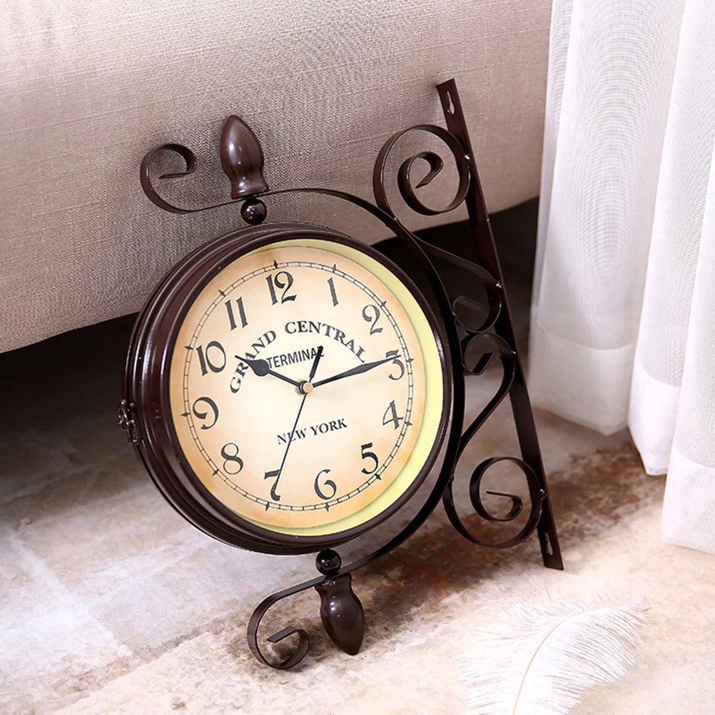 

Double Sided Wall Clock Home Hanging Beautiful Decor Outdoor Bar Creative Office