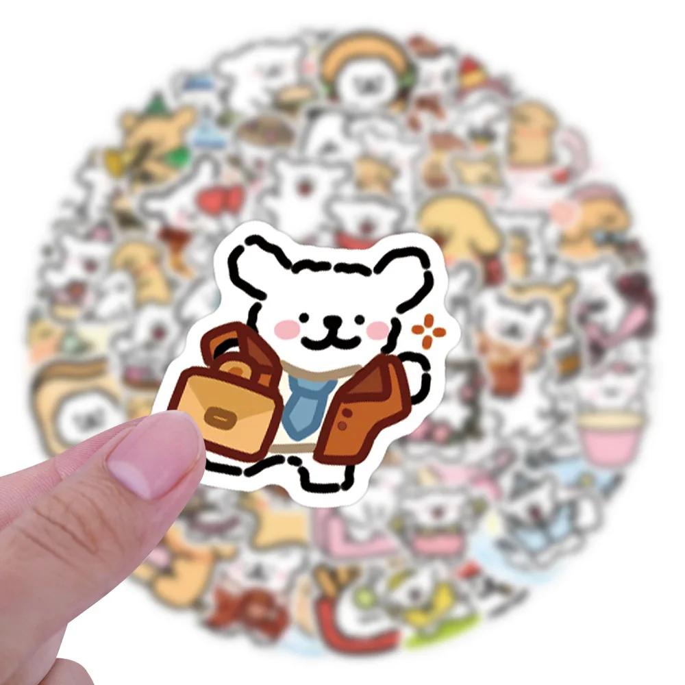 50/105PCS Line Dog Cartoon Stickers Cute Maltese Graffiti Decals Animal DIY Kids Toys Fridge Laptop Phone Guitar Bike Sticker