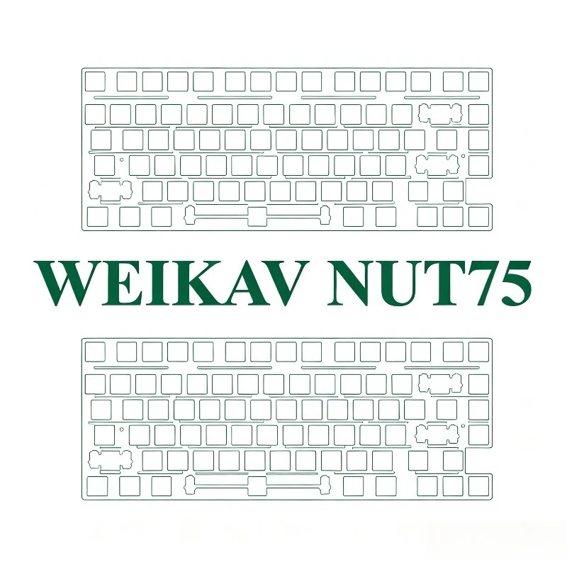 WEIKAV NUT75 Mechanical Keyboard Positioning Board Customized Aluminum Copper Steel Carbon Fiber PEI FR4 6.25U Plate Mount Plate