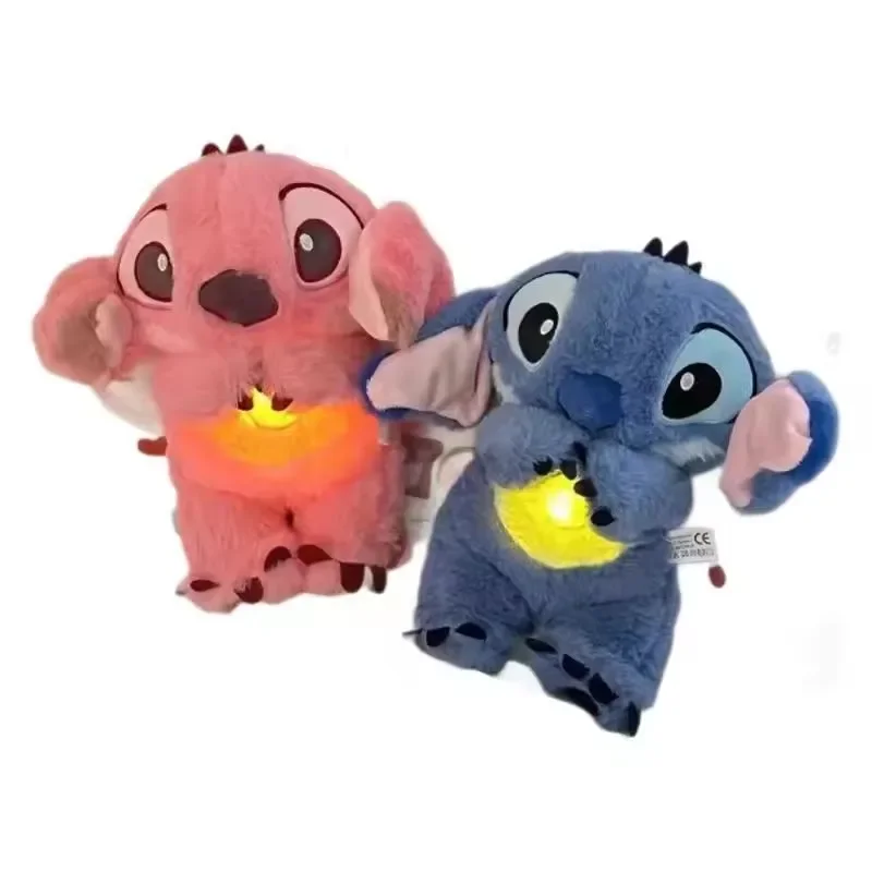 2025 nouveau Lilo & point Peluche poupée souffle enfant Peluche Kawaii apaiser jouet Anime bébé musique lumière sommeil jouets rose point enfant cadeaux