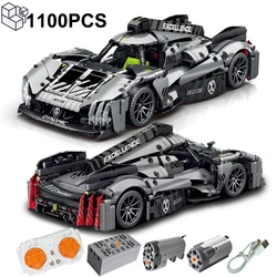 1100PCS Technical 9X8 LHM Hypercar Sports car Building Blocks Hybrid Super Racing Vehicle Bricks Toys Gifts For Boys Children