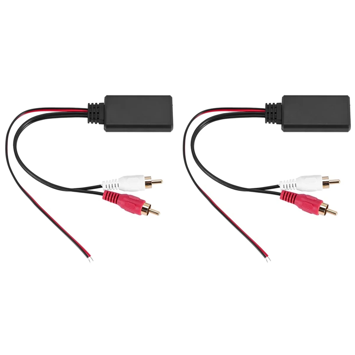 2Pcs Car Universal Wireless Bluetooth Module Music Adapter Rca Aux Audio Cable