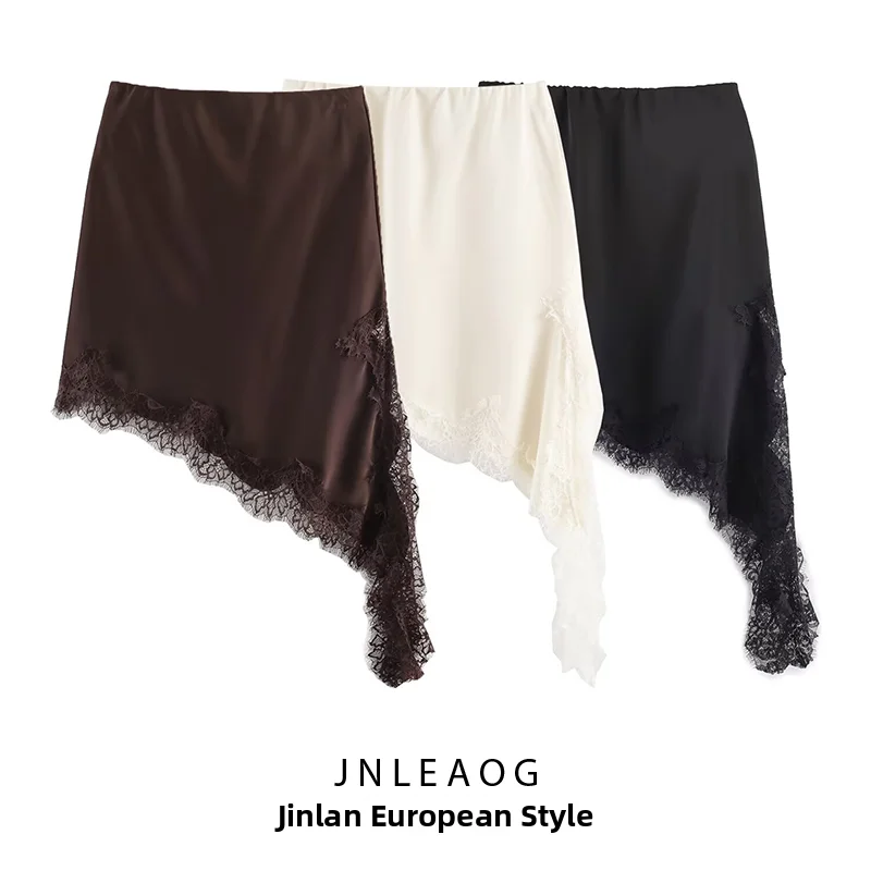 

Модная асимметричная юбка в горошек, универсальная женская одежда, осенняя новинка JNLEAOG, повседневная юбка из полиэстера прямого кроя