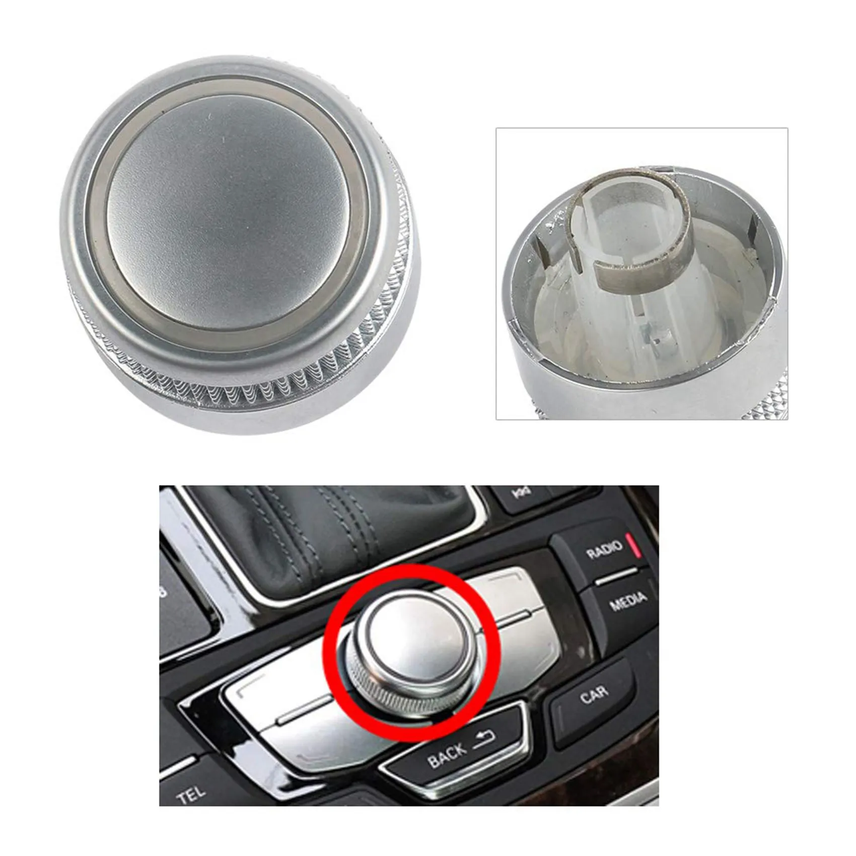 MMI Radio Volume Knob Rotary Button Switch Setting Cover Cap for -  A6/S6 C7 A7 2011 - 2017 4G0919070