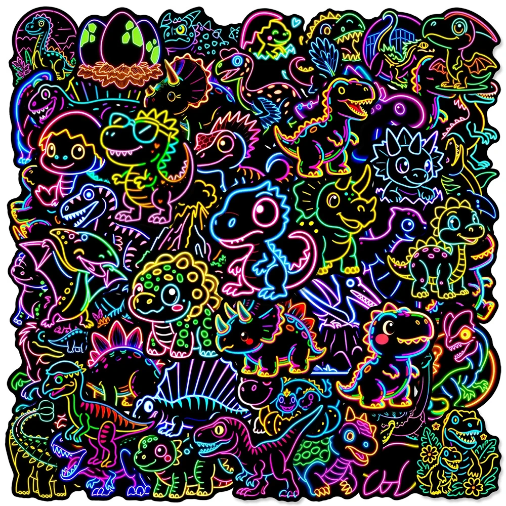 10/30/50 Stück lustige süße Cartoon-Dinosaurier-Aufkleber, Neon-Graffiti-Aufkleber, DIY, Skateboard, Telefon, Gepäck, wasserdicht, Dekoration, Aufkleber