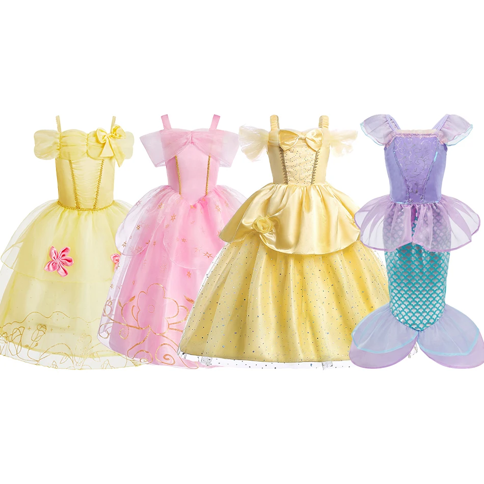 Ropa de sirena Arlo Bell para niñas pequeñas, vestido sin mangas de baile de princesa para niños, vestidos de Cosplay de Carnaval de Navidad para niños