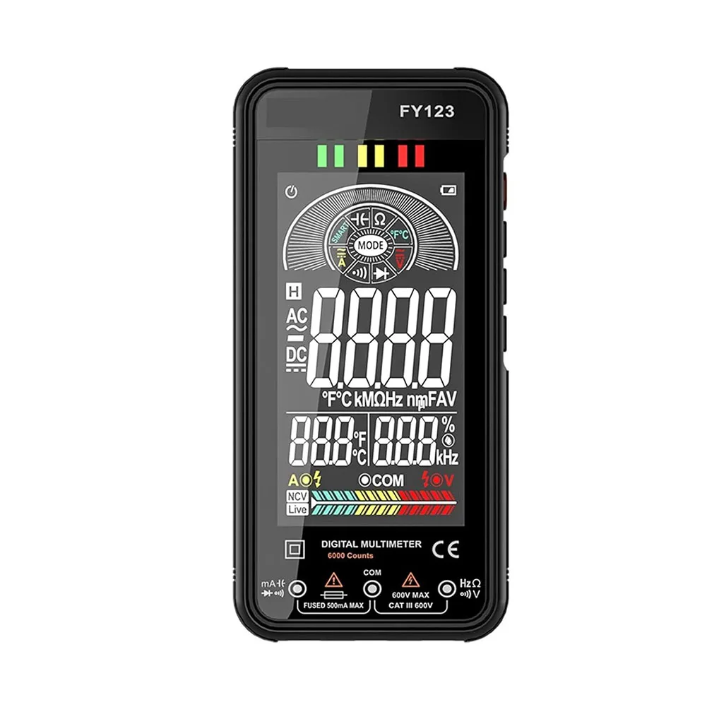 Compact Design Current Signal Generator Multimeter 6000 Counts with Built in Flashlight for Low Light Conditions