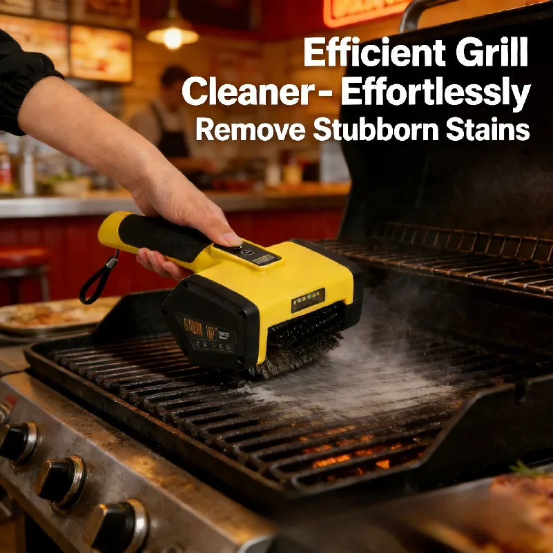 Cordless Electric BBQ Grill Cleaner Brush Rechargeable Stainless Steel for Grease Stains Outdoor barbecue essential lint-free