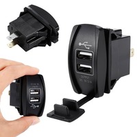Universal Dual USB 12v Car Charger New 3.1A 4.2A 2 Port Mini Auto Charger Adapter for Car Motorcycle Waterproof for Phone