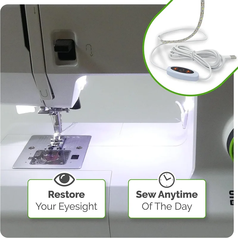 Световая полоса для швейной машины ABNG, 12-дюймовая светодиодная лента USB с регулируемой яркостью, белые фонари для Brother, Janome, вилка стандарта США