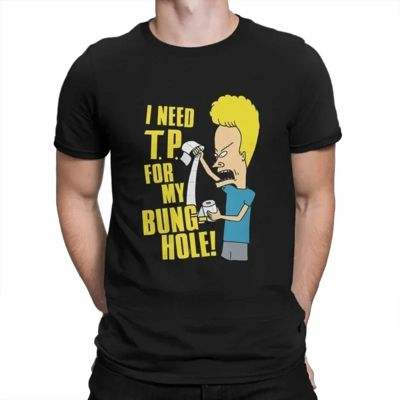 Beavis buthead Rock-Camiseta de algodón para Hombre, Tops Punk cómicos, Hipster, Verano