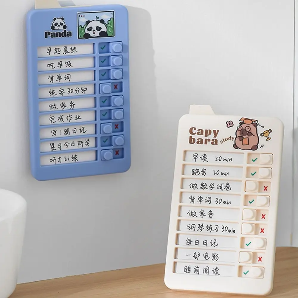 Capybara Good Habit Punch Card Cartoon Panda Daily Task Planning Board Efficient Schedule Memo Self-discipline Punch Card