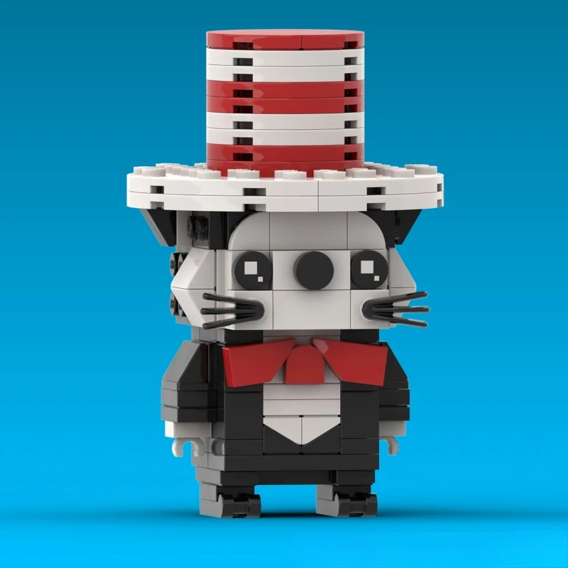 MOC Classic Movies Cat in Hat Building Block Magic Cat Bricks Action Figure Cute Cartoon Gentleman Cats Brick Christmas Gift