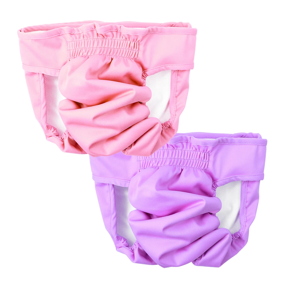 POPETPOP 2pcs Dog Diaper Puppy Diapers Pants Dog Wraps Doggy Panty Pet Physiological Sanitary Shorts (Pink, Violet) -