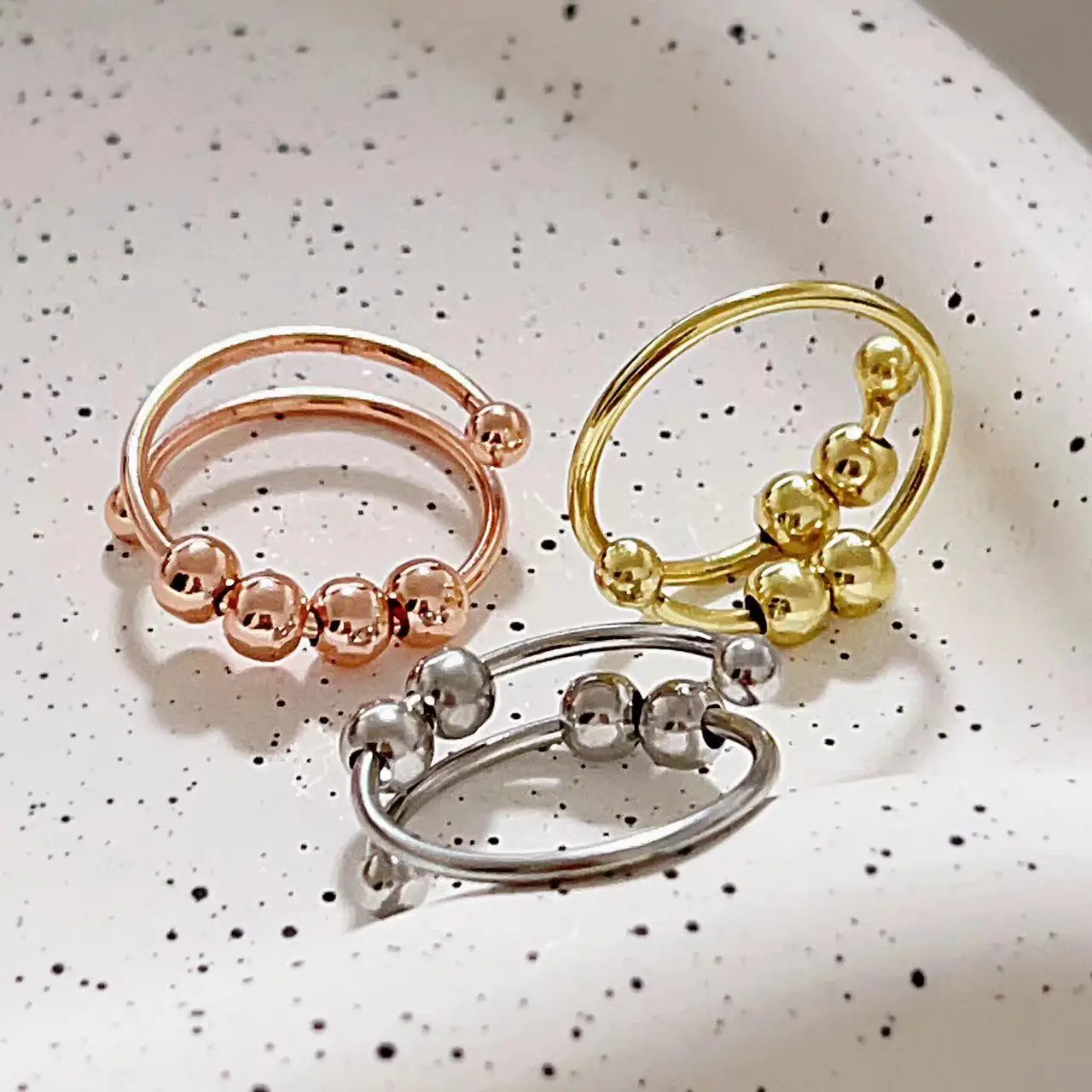 Регулируемое-вращающееся-кольцо-для-беспокойства-для-женщин-классический-золотой-цвет-гладкие-шарики-бусины-металлическое-медное-кольцо-роскошные-ювелирные-изделия