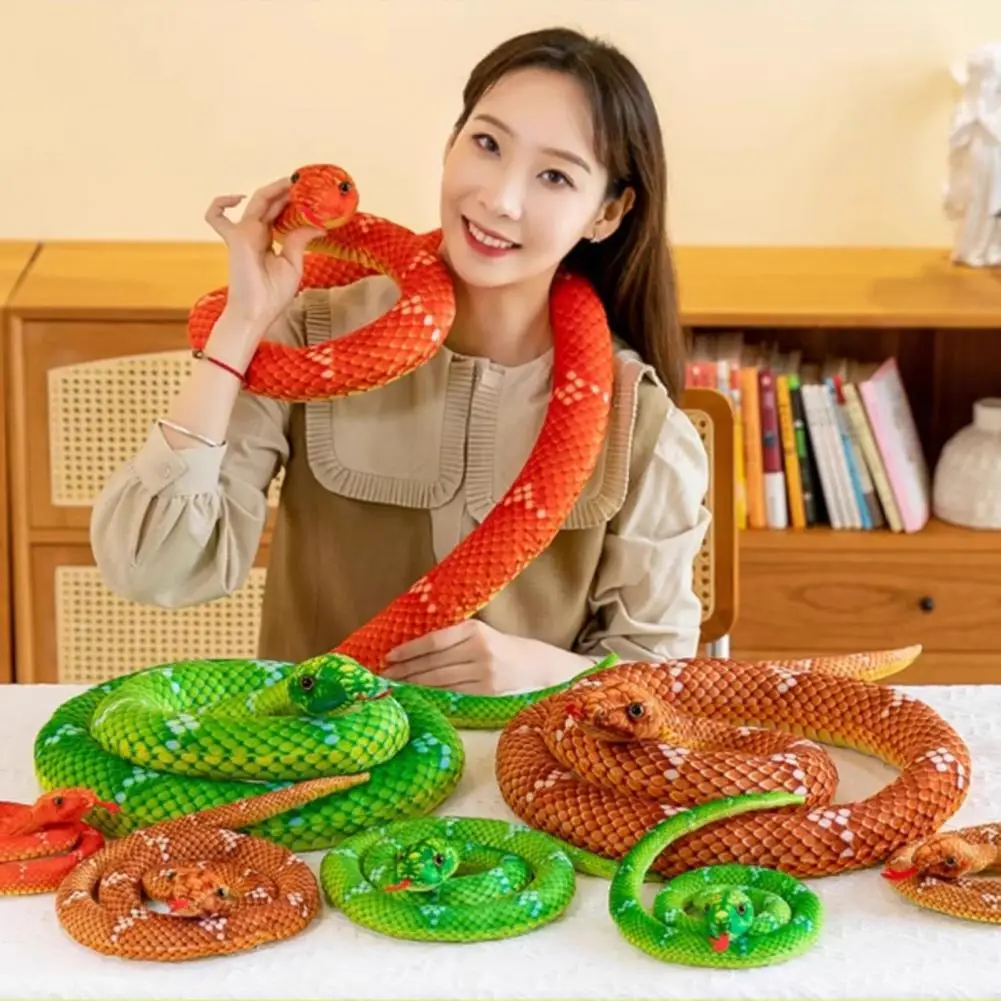 Snake Toy Realistic Snake Plush Toy Realistic Python Snake Plush Doll Soft Stuffed Toy for Kids Adults Halloween Decor Prop Home