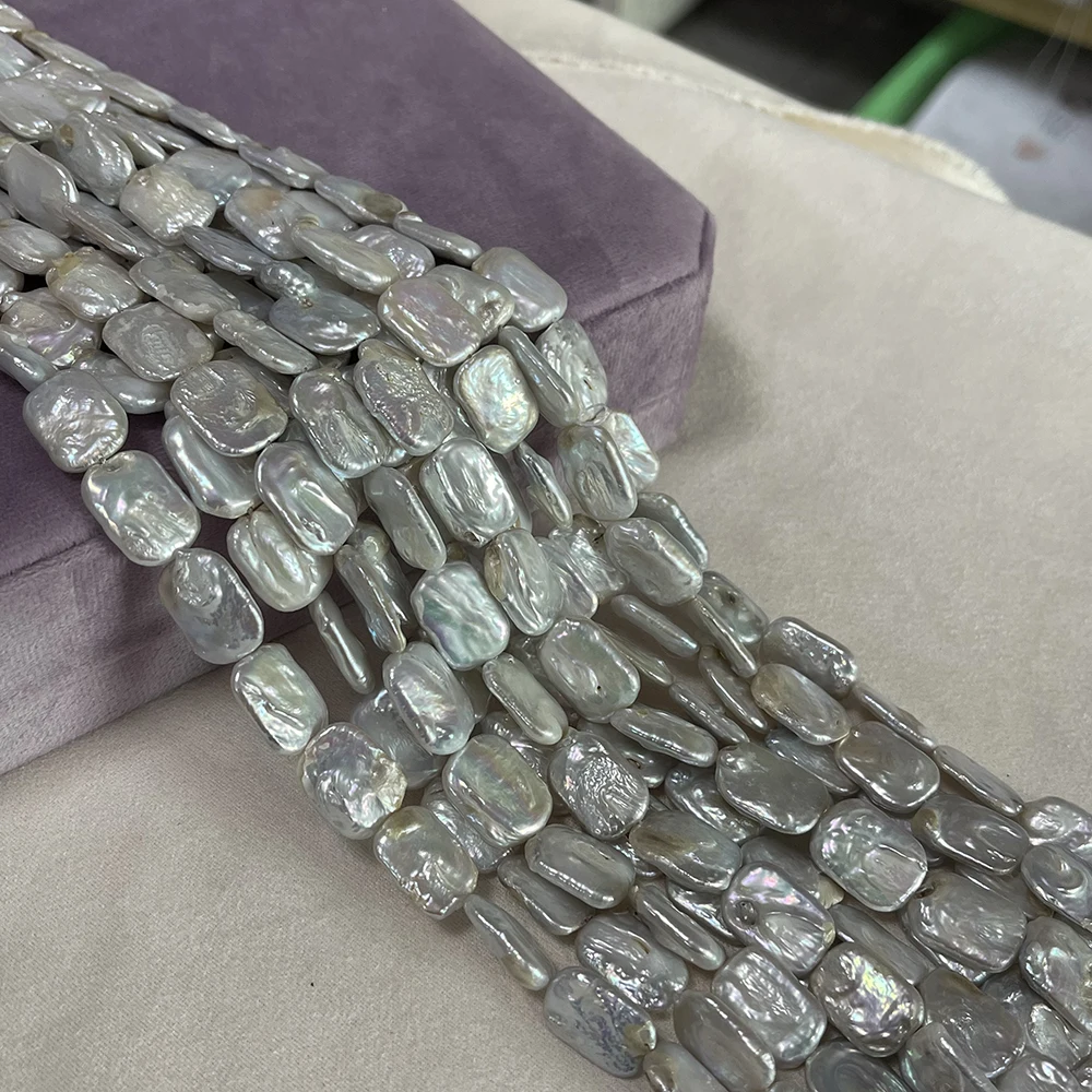 12x18mm AAA Grade Natural Freshwater Baroque Square Pearls, Loose Spacer Beads for DIY Jewelry Making Necklace Bracelet Gift