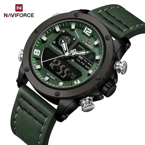 Reloj militar Digital NAVIFORCE para hombre, reloj resistente al agua con pantalla Dual, reloj deportivo de cuarzo para hombre, reloj de pulsera luminoso de alta calidad
