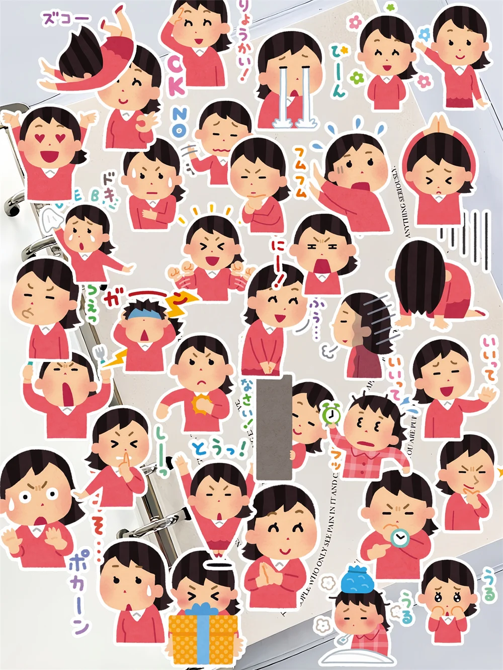 35 Stück Niedliche Lustige Japanische Büroarbeiterin-Mädchen Dekorative Aufkleber für Tagebuch, Scrapbooking, DIY-Album, INS-Stil Schreibwaren – Detail 1