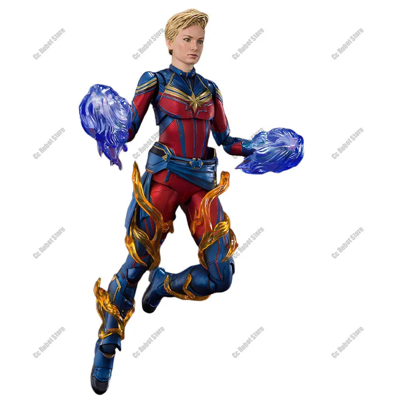 BANDAI Originale SHFiguarts Capitano Marvel e Ferro Spider-Man Armatura Anime Action Figures Giocattoli per Ragazzi Regalo Di Natale Da Collezione