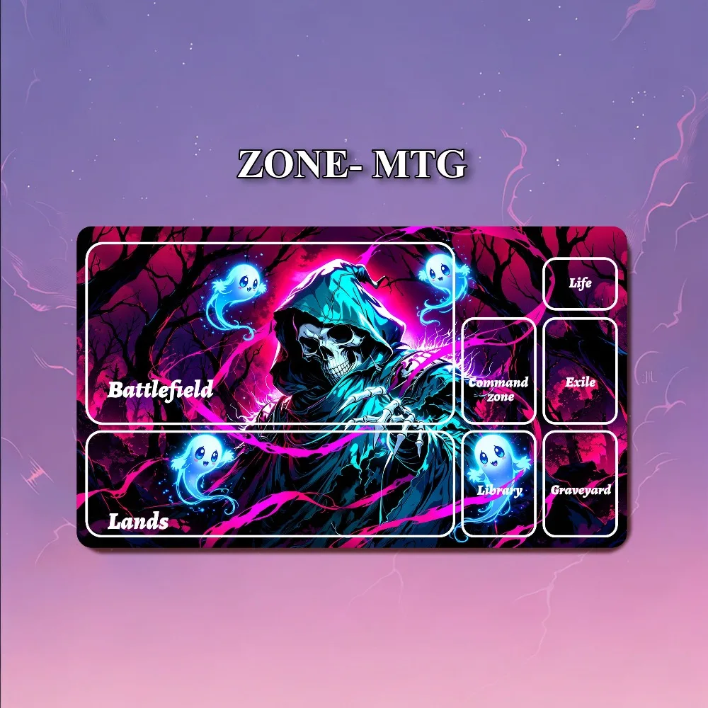 MTG Playmats - Neon Grim Reaper Custom Tcg Playmat: 24