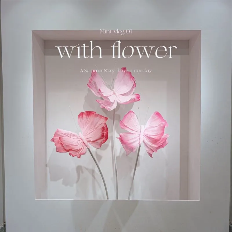 Simulation Butterfly 3D Artificial Flowers Outdoor Garden Wedding Decoration Window Display Fake Butterfly Home Decor Mariage